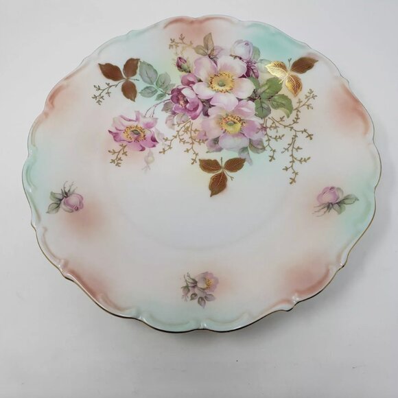 Vintage VTG Schumann Arzberg Germany #35 Wild Rose Bavaria Porcelain 12" Plate - Picture 4 of 7